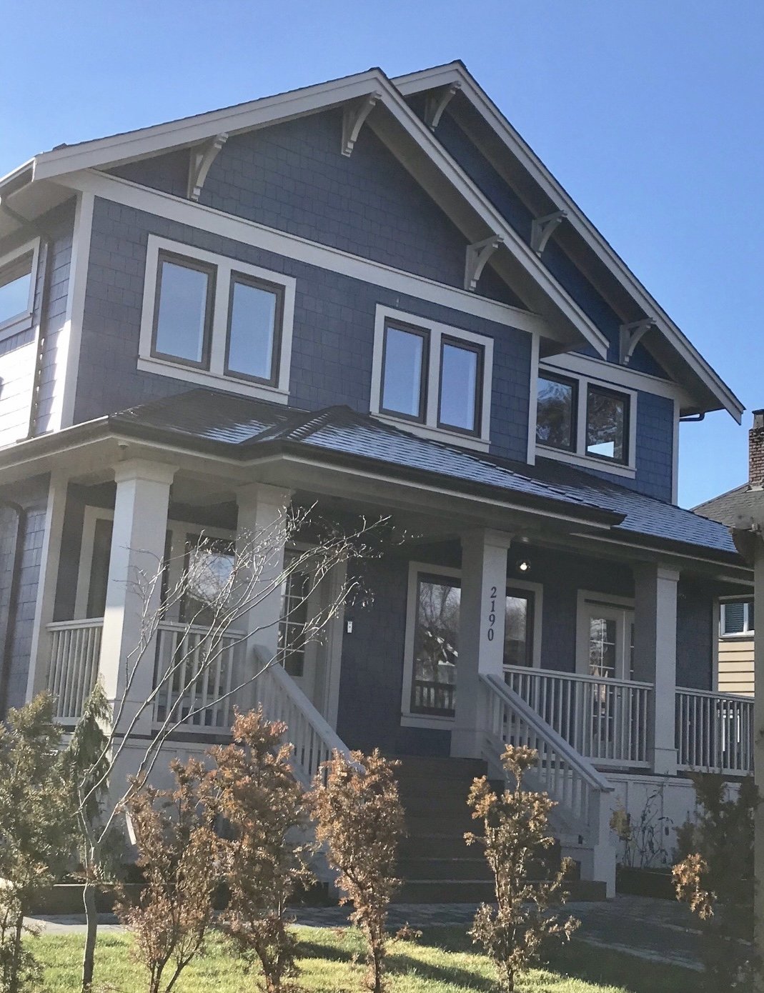 Cedar shingle facade and porch
